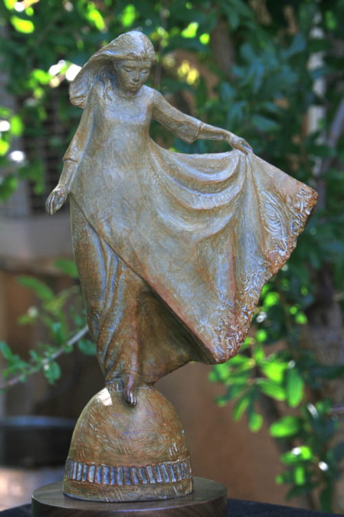 Before Thee, Lord Dancing Girl Bronze Statue by Annette Everette