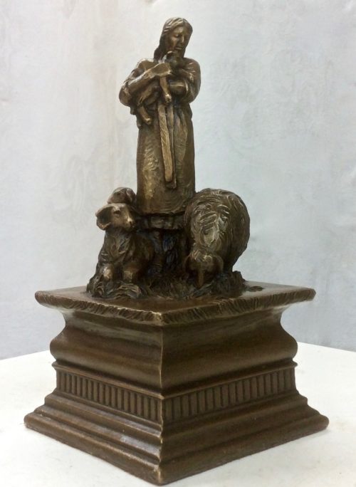 Good Shepherd Bronze Statue by Annette Everett