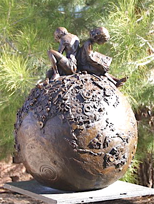 World Is Mine Bronze Sculpture by Annette Everett